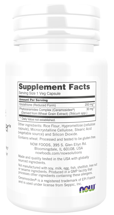 NOW Foods - Glutation Bőrfelfrissítő Ceramosiderekkel - 30 kapszula - Image 2