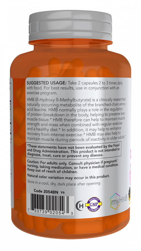 NOW Foods - HMB 500 mg - 120 kapszula - Image 3