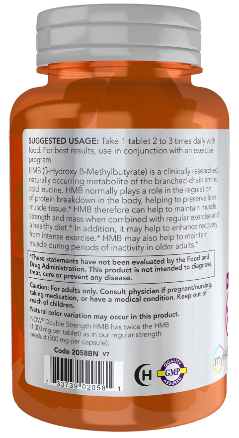 NOW Foods - HMB 1000 mg - 90 tabletta - Image 3