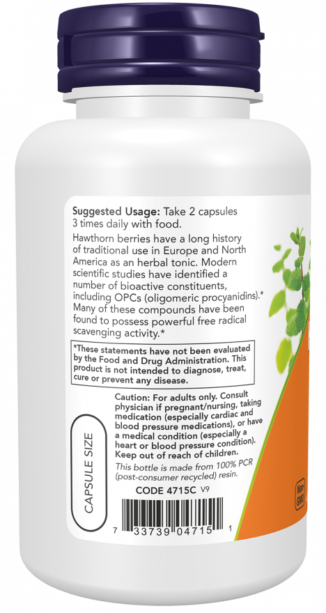 NOW Foods - Galagonyabogyó, 540mg - 100 kapszula - Image 3