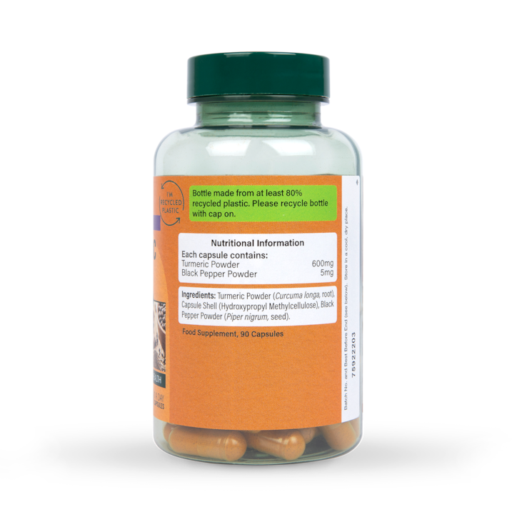 Holland & Barrett - Magas Hatásfokú Kurkuma Fekete Borssal, 600mg - 90 kapszula - Image 4