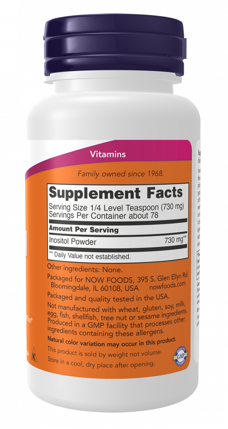 NOW Foods - Inozitol por, 113g - Image 2