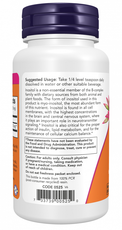 NOW Foods - Inozitol por, 113g - Image 3