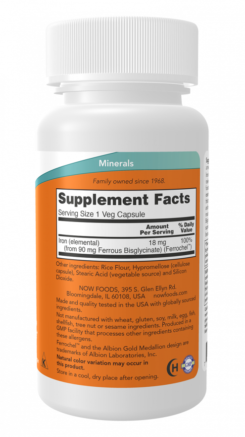 NOW Foods - Vas, 18 mg - 120 kapszula - Image 2