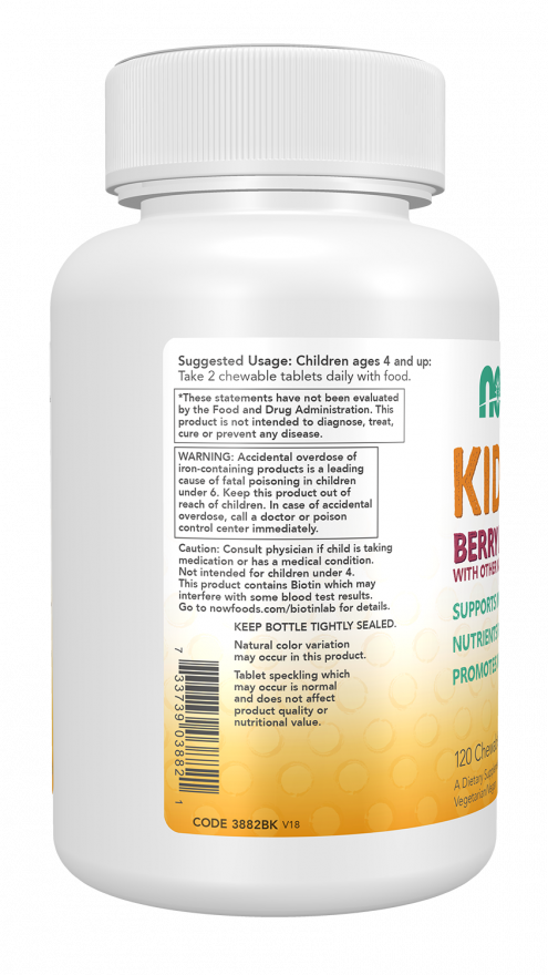 NOW Foods - Gyermekvitaminok, Bogyós Ízű - 120 rágótabletta - Image 4