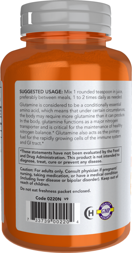 NOW Foods - L-Glutamin por 454g - Image 3