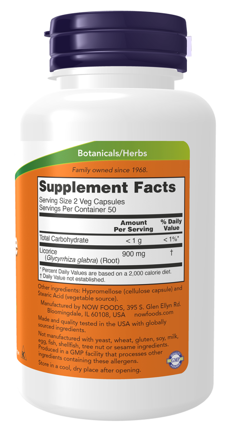 NOW Foods – Édesgyökér kivonat, 450mg - 100 kapszula - Image 2