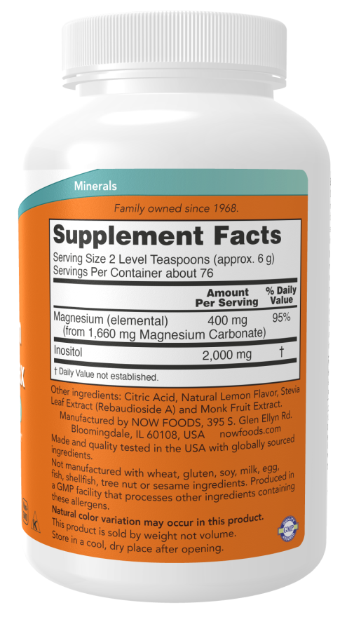 NOW Foods - Magnézium Inozitol Relax Por - 454g - Image 2
