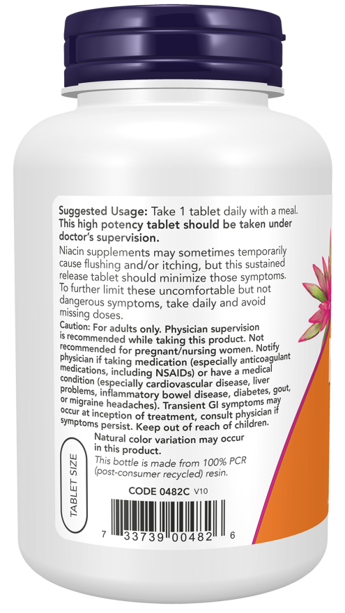 NOW Foods - Niacin 500 mg - 250 tabletta - Image 3
