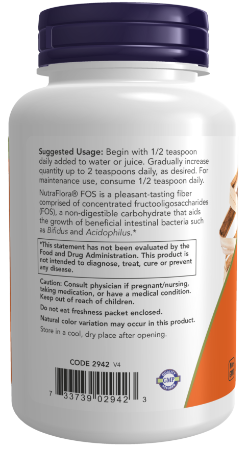 NOW Foods - NutraFlora FOS, Tiszta Por - 113g - Image 2