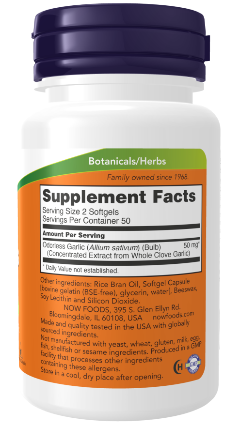 NOW Foods - Szagtalan fokhagyma 250 lágyzselatin kapszula - Image 2