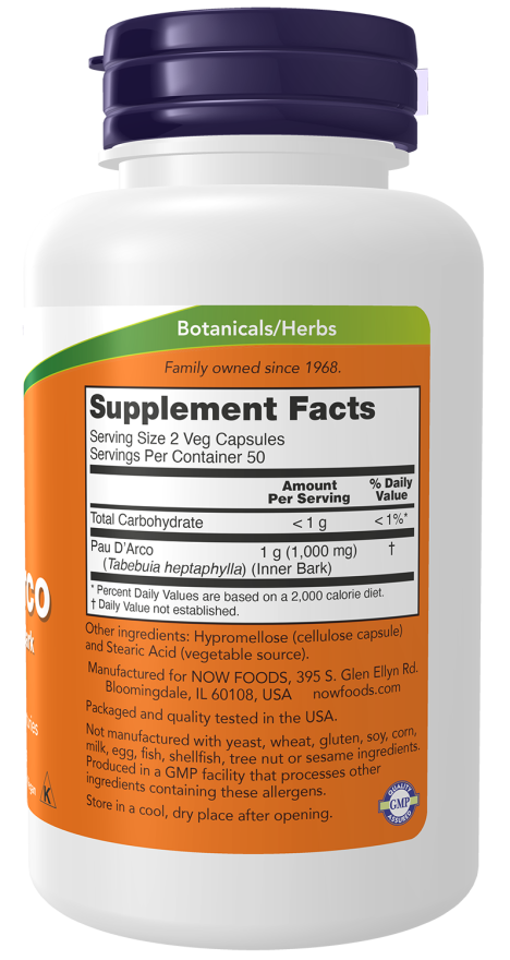 NOW Foods - Pau D'Arco 500 mg - 250 kapszula - Image 2