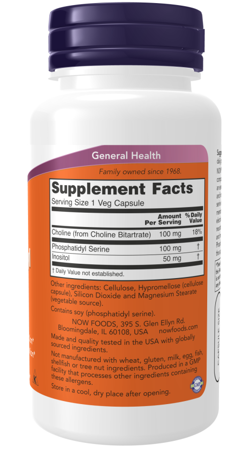 NOW Foods – Foszfatidil-szerin 100 mg - 60 kapszula - Image 2