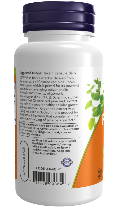 NOW Foods - Fenyőkéreg-kivonat, 240 mg - 90 kapszula - Image 3