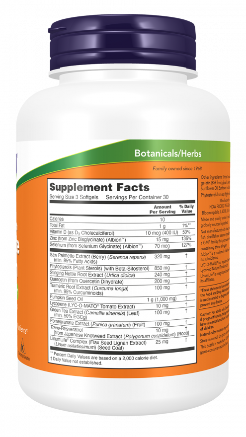 NOW Foods – Klinikai Erősségű Prosztata Egészség 90 lágyzselatin kapszula - Image 2