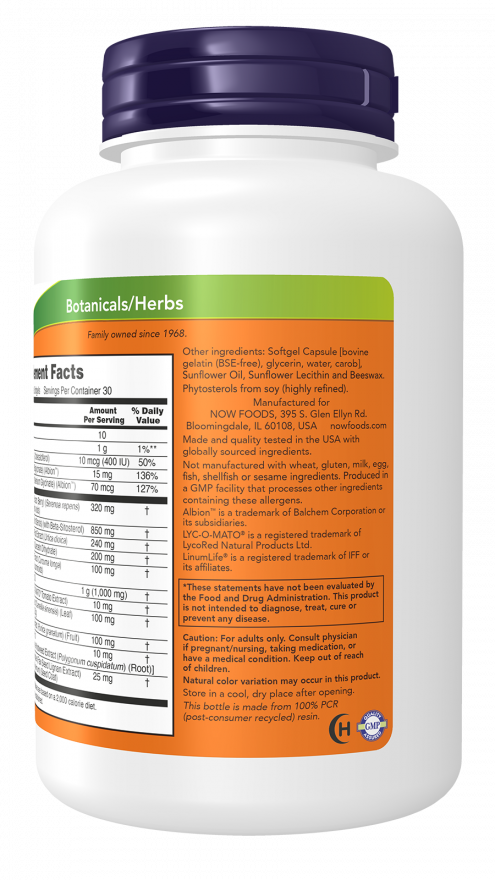 NOW Foods – Klinikai Erősségű Prosztata Egészség 90 lágyzselatin kapszula - Image 3