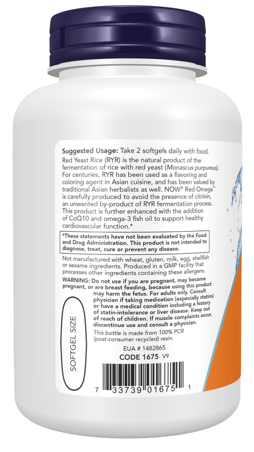 NOW Foods - Vörös Rizs Élesztő Omega - 90 lágyzselatin kapszula - Image 3