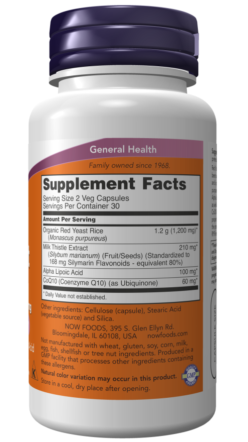 NOW Foods - Vörös Rizs Élesztő CoQ10-zel, 600mg - 60 kapszula - Image 2