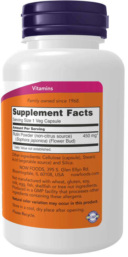 NOW Foods – Rutin, 450 mg - 100 kapszula - Image 2