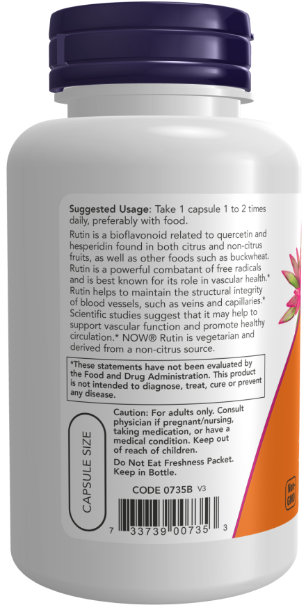 NOW Foods – Rutin, 450 mg - 100 kapszula - Image 3