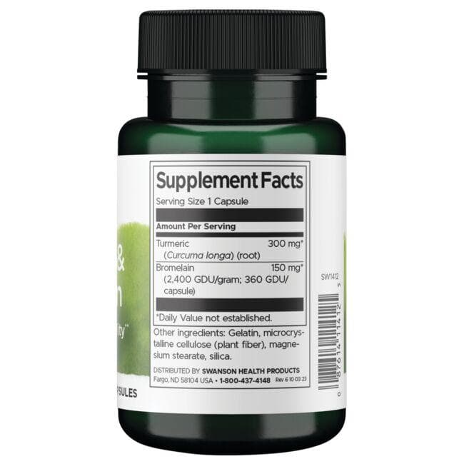 Swanson - Kurkuma és Bromelain 60 kapszula - Image 2