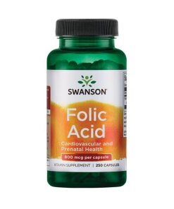 SWANSON Kwas foliowy 800mcg 250kaps