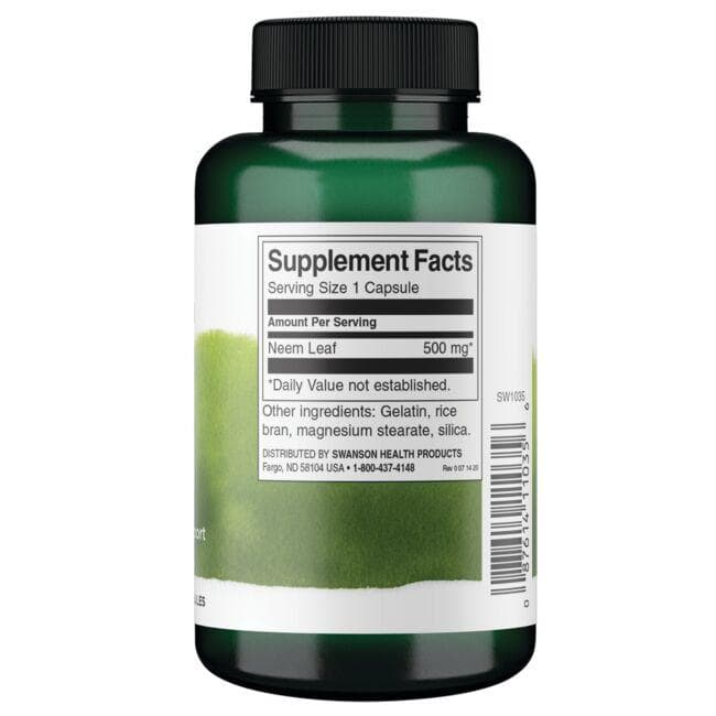 Swanson - Neem Levél 500 mg, 100 kapszula - Image 3