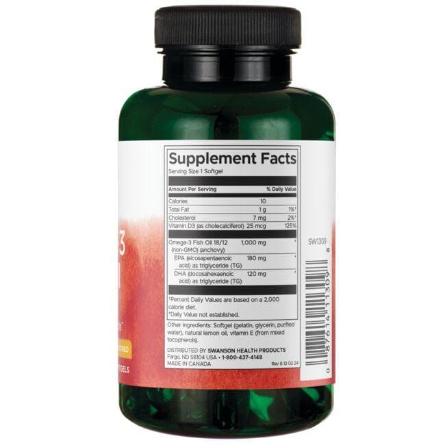 Swanson - Omega-3 + D-vitamin, 60 kapszula - Image 2