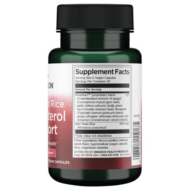 Swanson - Vörös Rizs Élesztő Koleszterincsökkentő Támogatás 60 kapszula - Image 2