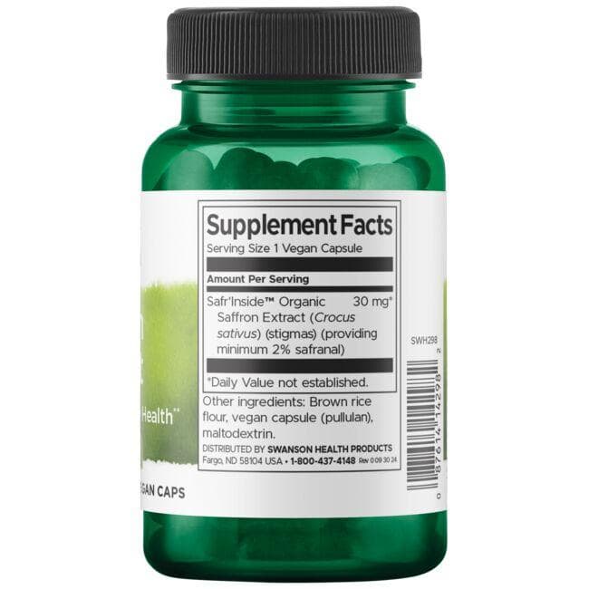 Swanson - Sáfránykivonat 30 mg, 60 növényi kapszula - Image 2