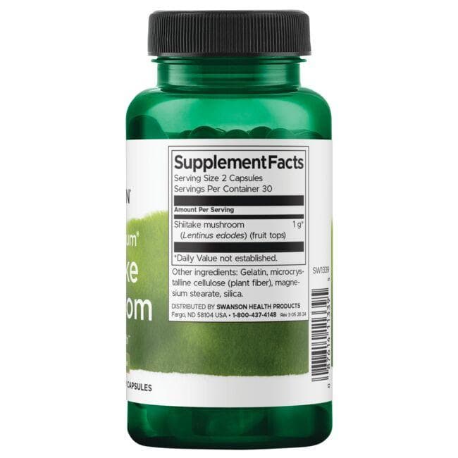 Swanson - Teljes spektrumú Shiitake gomba 500 mg, 60 kapszula - Image 2