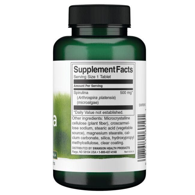 Swanson - Spirulina 500 mg, 180 tabletta - Image 2