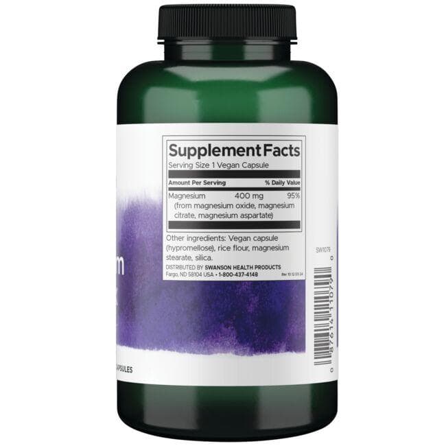 Swanson - Tripla Magnézium Komplex 400 mg - 300 kapszula - Image 2