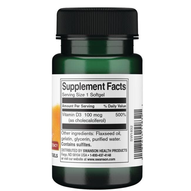Swanson - Vitamin D-3 4000IU, 90 kapszula - Image 2