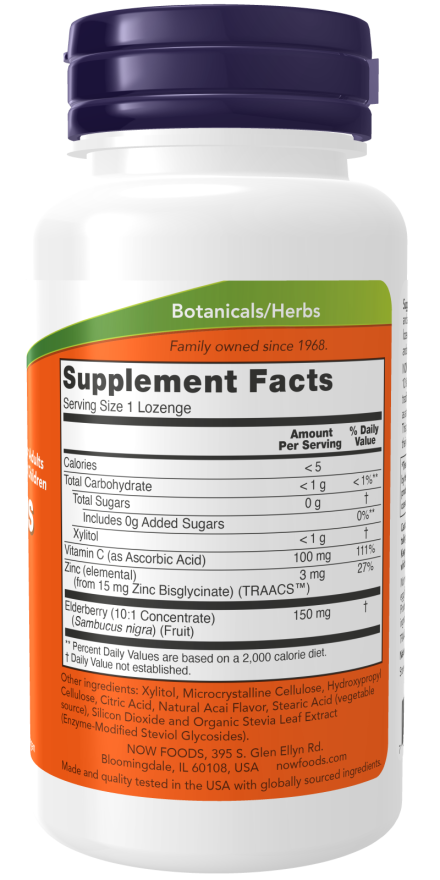 NOW Foods - Sambucus Cink-C - 60 pasztilla - Image 2