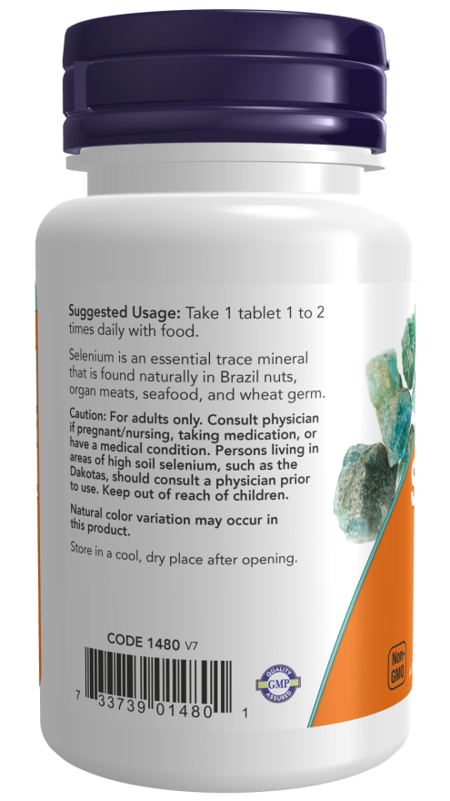 NOW Foods - Szelén, 100 mcg - 250 tabletta - Image 3