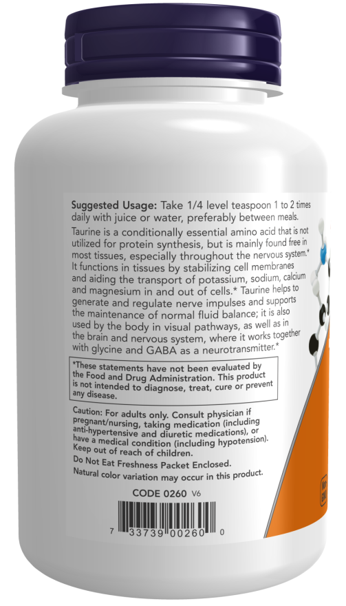 NOW Foods - Taurin, Tiszta Por - 227g - Image 2