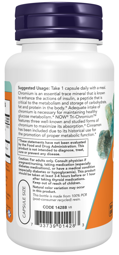 NOW Foods – Tri-Króm, 500 mcg - 90 kapszula - Image 3