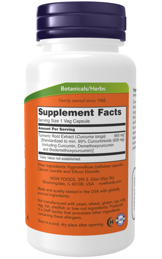 NOW Foods – Kurkuma Curcumin 60 kapszula - Image 2