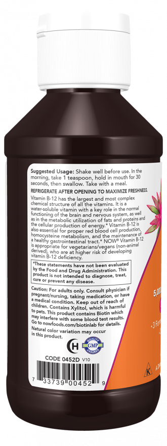 NOW Foods - Ultra B-12 Vitamin, Folyékony - 118 ml - Image 2