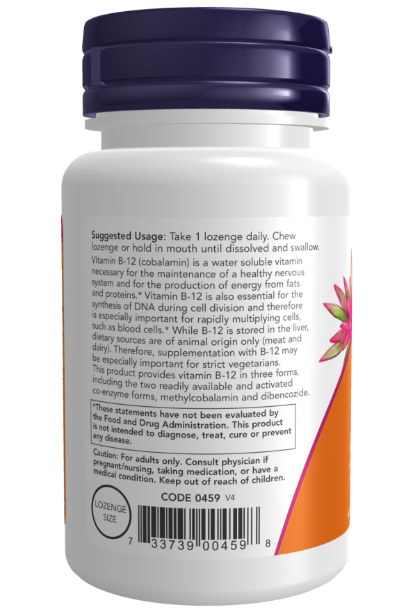 NOW Foods – B-12 Vitamin, 2000 mcg - 100 szopogatótabletta - Image 2