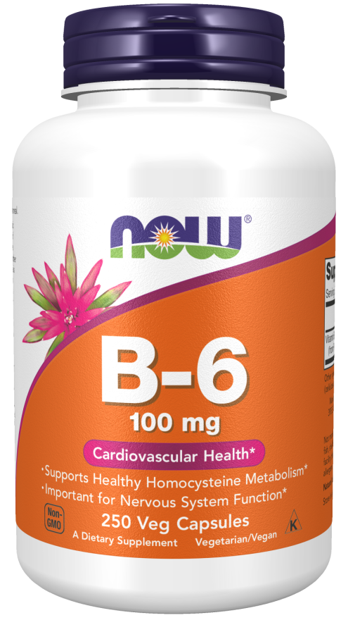 NOW Foods - B6-vitamin, 100 mg - 250 kapszula - Image 4