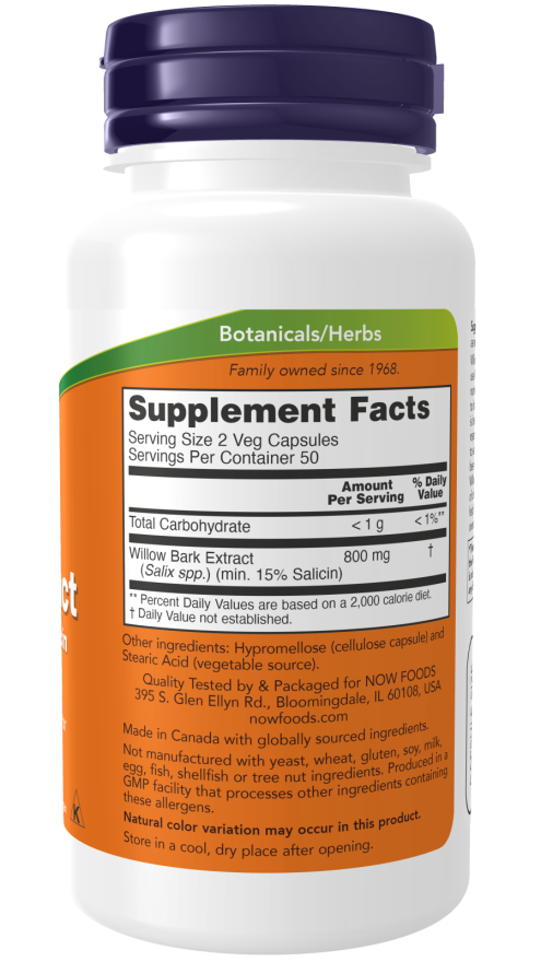 NOW Foods - Fehér fűzfa kivonat, 400 mg - 100 kapszula - Image 2