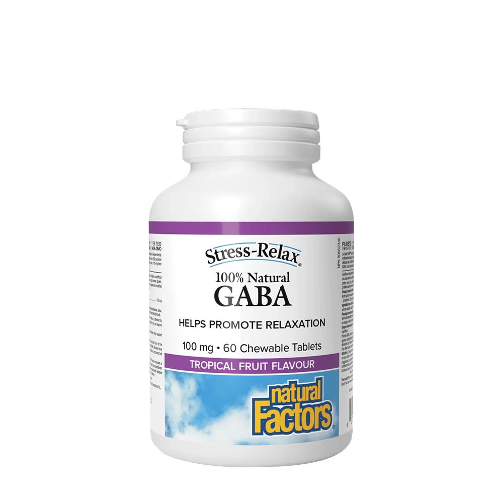 Natural Factors 100% Natural GABA 100 mg (60 Chewables