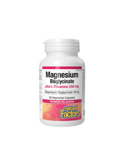 Natural Factors Magnesium Bisglycinate 100 plus L-Theanine 250 mg (90 Capsules)