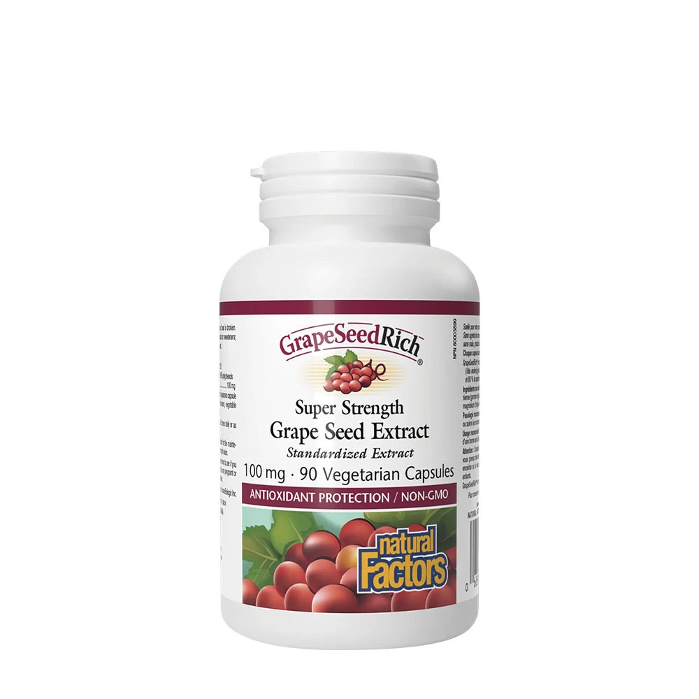 Natural Factors Super Strength Grape Seed Extract 100 mg (90 Capsules)