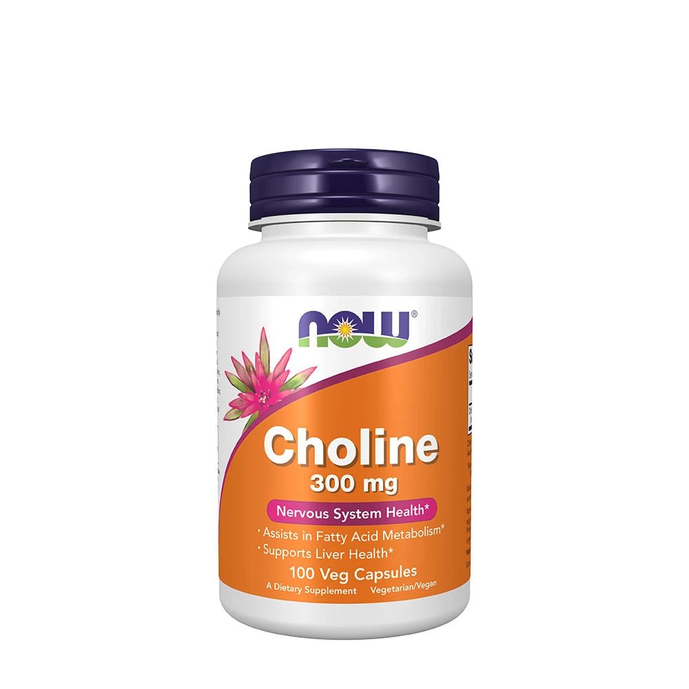 NOW Choline 300 mg Veg Capsules (100 Veg Capsules)